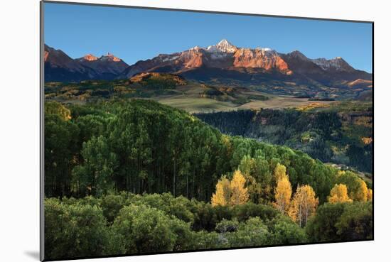 Wilson Peak Yellow Aspen Hills-Larry Malvin-Mounted Photographic Print