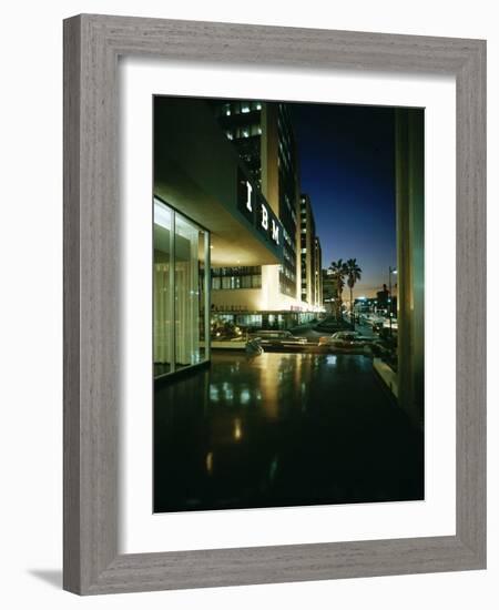 Wiltshire Boulevard at Night, Los Angeles, California, 1959-Ralph Crane-Framed Photographic Print