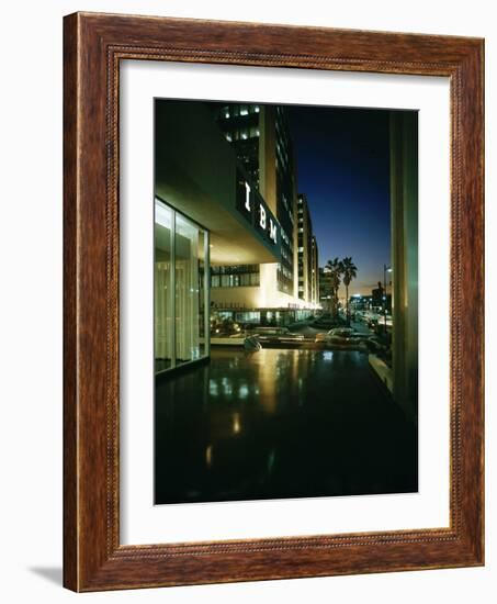 Wiltshire Boulevard at Night, Los Angeles, California, 1959-Ralph Crane-Framed Photographic Print