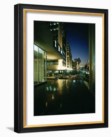 Wiltshire Boulevard at Night, Los Angeles, California, 1959-Ralph Crane-Framed Photographic Print