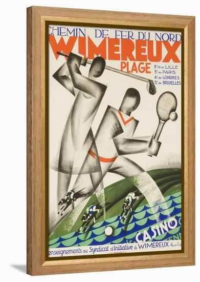 Wimereux Plage French Railroad Travel Poster-null-Framed Premier Image Canvas