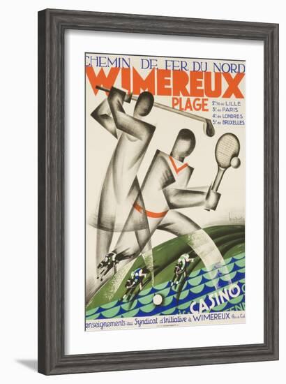 Wimereux Plage French Railroad Travel Poster-null-Framed Giclee Print