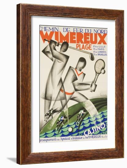 Wimereux Plage French Railroad Travel Poster-null-Framed Giclee Print