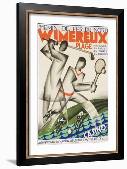 Wimereux Plage French Railroad Travel Poster-null-Framed Giclee Print