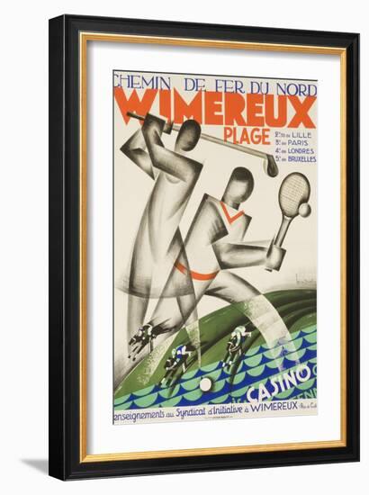 Wimereux Plage French Railroad Travel Poster-null-Framed Giclee Print