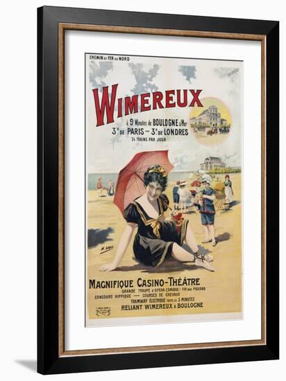 Wimereux Travel Poster-Henri Gray-Framed Giclee Print