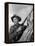 Winchester 73 by AnthonyMann with James Stewart, 1950 (b/w photo)-null-Framed Stretched Canvas