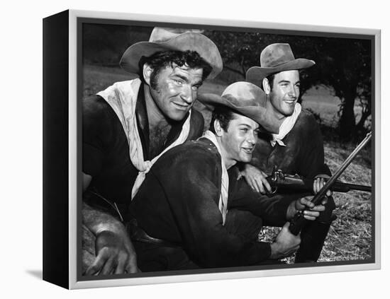 Winchester 73 by AnthonyMann with Tony Curtis, 1950 (photo)-null-Framed Stretched Canvas