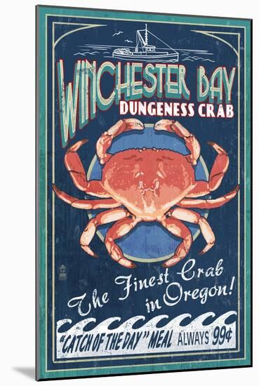 Winchester Bay, Oregon - Dungeness Crab-Lantern Press-Mounted Art Print