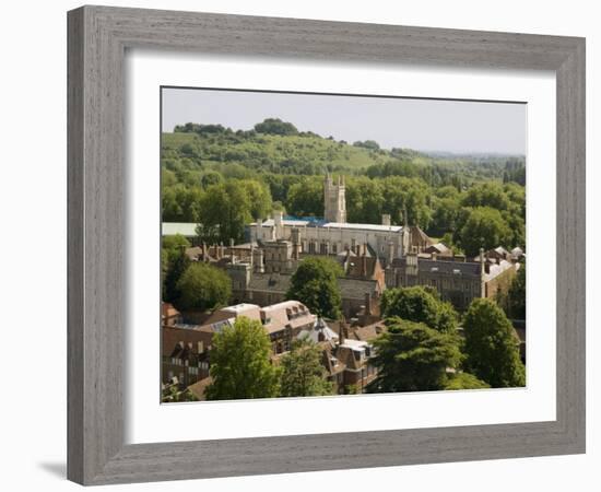 Winchester College from Cathedral Tower, Hampshire, England, United Kingdom, Europe-Richardson Rolf-Framed Photographic Print
