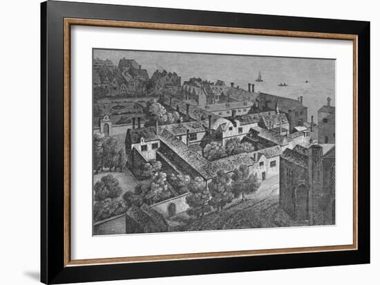 'Winchester House, Southwark, about 1649, from the tower of St. Saviour's', c1812,-Wenceslaus Hollar-Framed Giclee Print