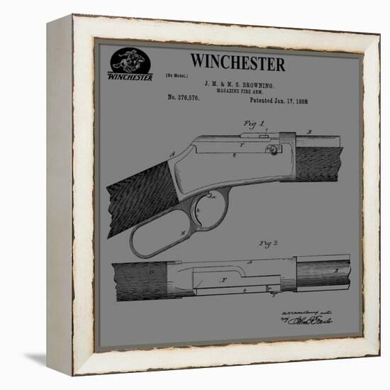 Winchester Magazine Fire Arm, 1888-Gray-Dan Sproul-Framed Stretched Canvas