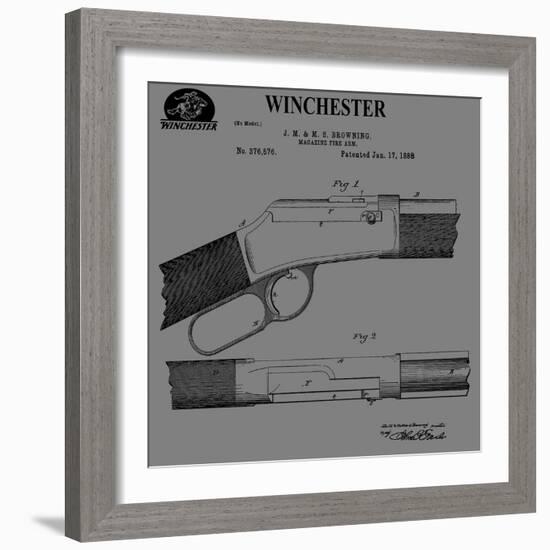 Winchester Magazine Fire Arm, 1888-Gray-Dan Sproul-Framed Art Print