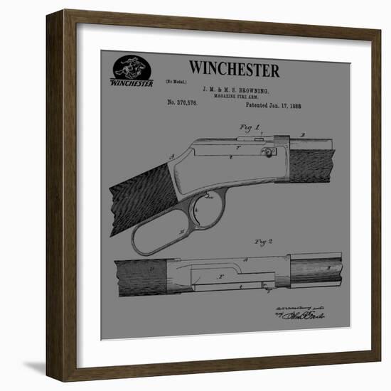 Winchester Magazine Fire Arm, 1888-Gray-Dan Sproul-Framed Art Print