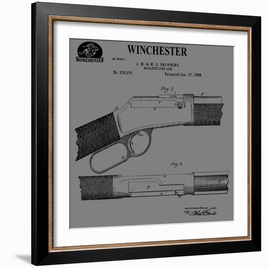 Winchester Magazine Fire Arm, 1888-Gray-Dan Sproul-Framed Art Print