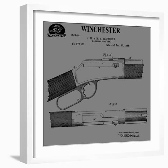 Winchester Magazine Fire Arm, 1888-Gray-Dan Sproul-Framed Art Print