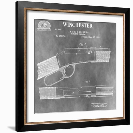 Winchester Magazine Fire Arm, 1888-Light Gray-Dan Sproul-Framed Art Print