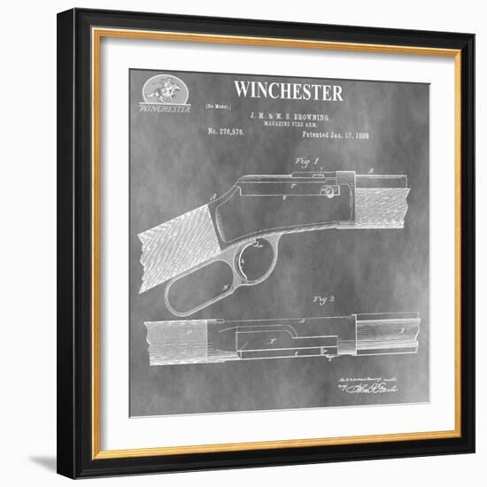 Winchester Magazine Fire Arm, 1888-Light Gray-Dan Sproul-Framed Art Print