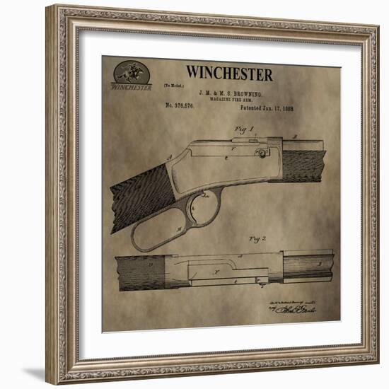 Winchester Magazine Fire Arm,-Dan Sproul-Framed Art Print