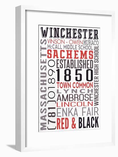 Winchester, Massachusetts-Lantern Press-Framed Art Print