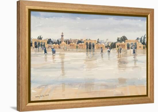 Wind and Rain on the Temple Mount, Jerusalem, 2019 (W/C on Paper)-Lucy Willis-Framed Premier Image Canvas