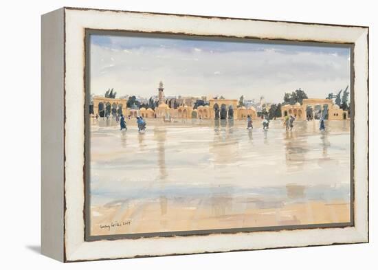 Wind and Rain on the Temple Mount, Jerusalem, 2019 (W/C on Paper)-Lucy Willis-Framed Premier Image Canvas