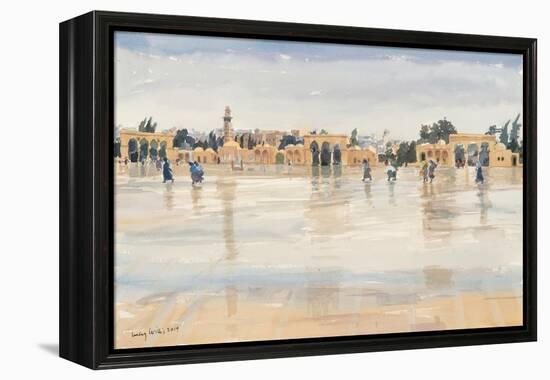 Wind and Rain on the Temple Mount, Jerusalem, 2019 (W/C on Paper)-Lucy Willis-Framed Premier Image Canvas