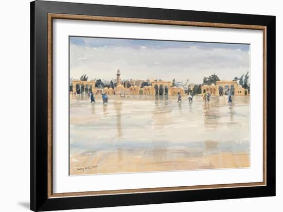 Wind and Rain on the Temple Mount, Jerusalem, 2019 (W/C on Paper)-Lucy Willis-Framed Giclee Print