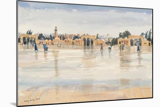 Wind and Rain on the Temple Mount, Jerusalem, 2019 (W/C on Paper)-Lucy Willis-Mounted Giclee Print