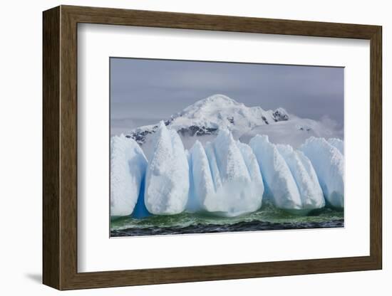 Wind and Water Sculpted Iceberg in Orne Harbor, Antarctica, Polar Regions-Michael Nolan-Framed Photographic Print