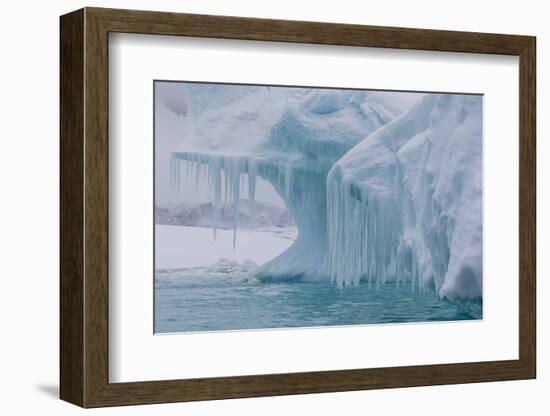 Wind and Water Sculpted Iceberg with Icicles at Booth Island, Antarctica, Polar Regions-Michael Nolan-Framed Photographic Print