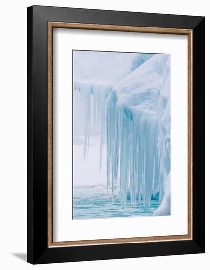 Wind and Water Sculpted Iceberg with Icicles at Booth Island, Antarctica, Polar Regions-Michael Nolan-Framed Photographic Print