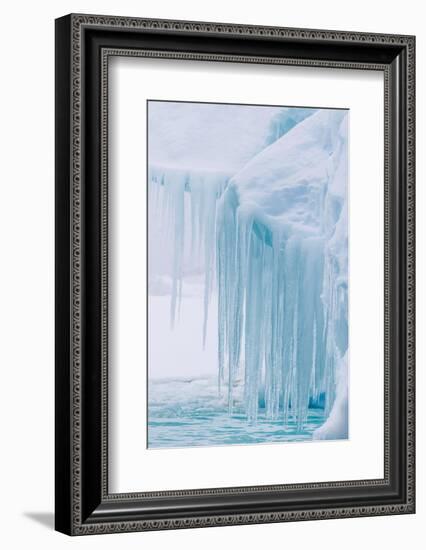 Wind and Water Sculpted Iceberg with Icicles at Booth Island, Antarctica, Polar Regions-Michael Nolan-Framed Photographic Print