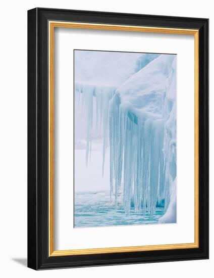 Wind and Water Sculpted Iceberg with Icicles at Booth Island, Antarctica, Polar Regions-Michael Nolan-Framed Photographic Print