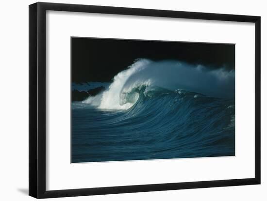 Wind-blown Wave Breaking In Hawaii-Brad Lewis-Framed Photographic Print