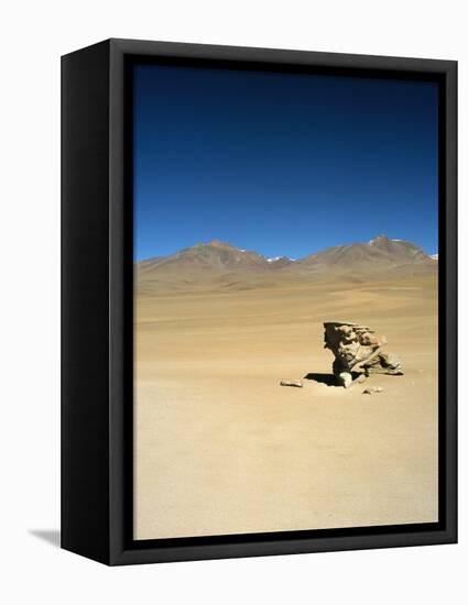 Wind Eroded Rock, Salar De Uyuni, Uyuni, Bolivia, South America-Mark Chivers-Framed Premier Image Canvas