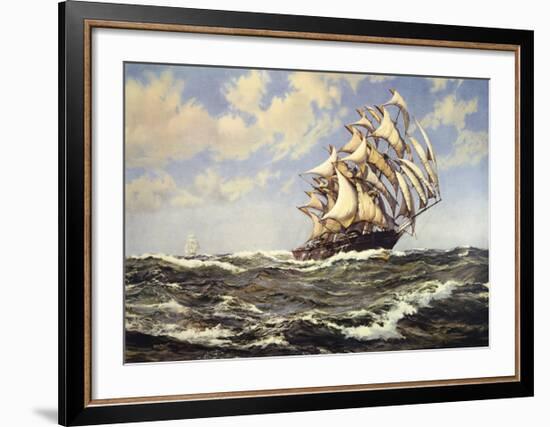 Wind In Her Sails-Montague Dawson-Framed Premium Giclee Print