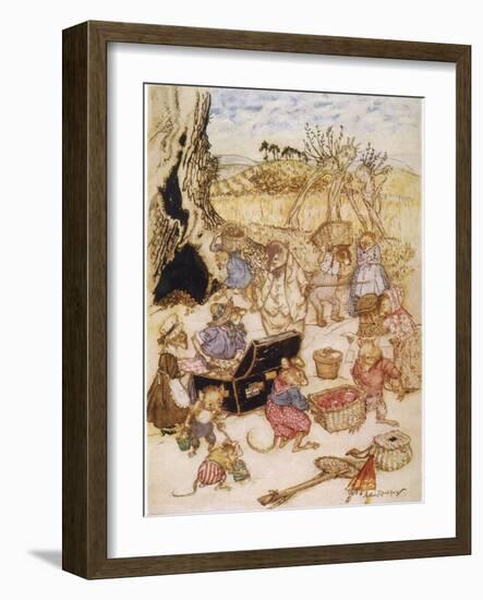 Wind in Willows, Mice-Arthur Rackham-Framed Photographic Print