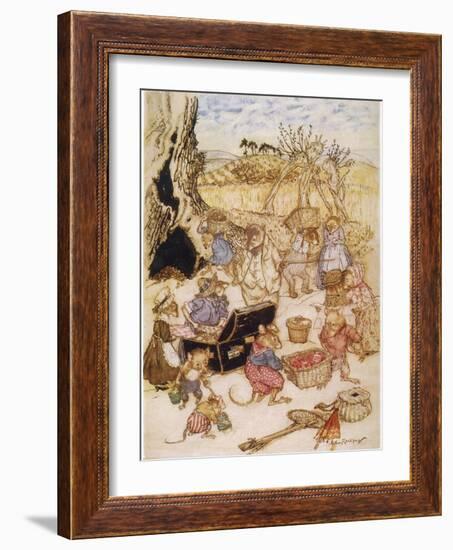 Wind in Willows, Mice-Arthur Rackham-Framed Photographic Print