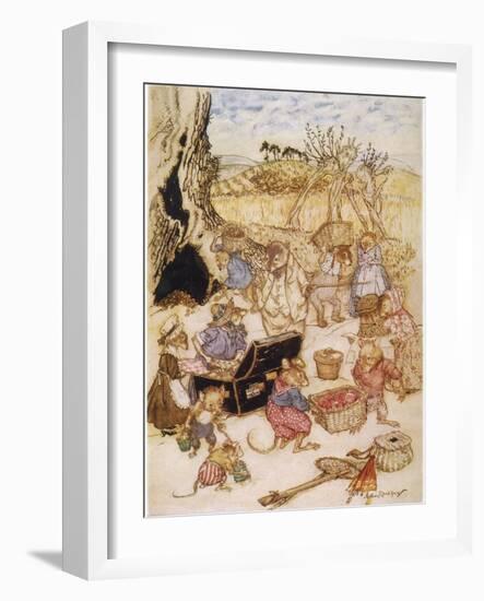 Wind in Willows, Mice-Arthur Rackham-Framed Photographic Print