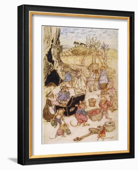 Wind in Willows, Mice-Arthur Rackham-Framed Photographic Print