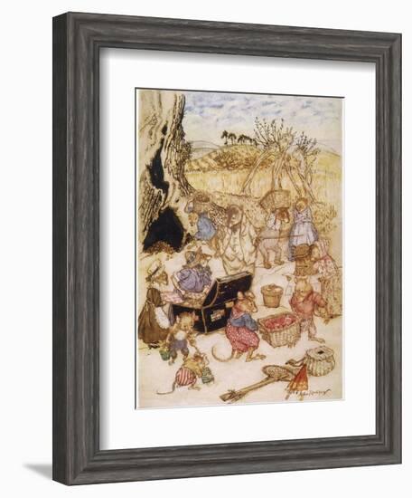 Wind in Willows, Mice-Arthur Rackham-Framed Photographic Print