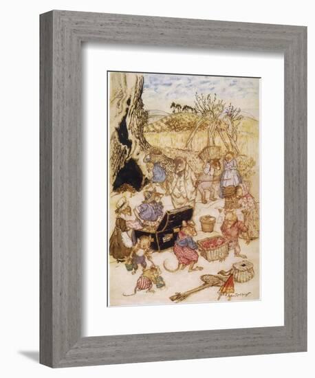 Wind in Willows, Mice-Arthur Rackham-Framed Photographic Print