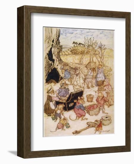 Wind in Willows, Mice-Arthur Rackham-Framed Photographic Print