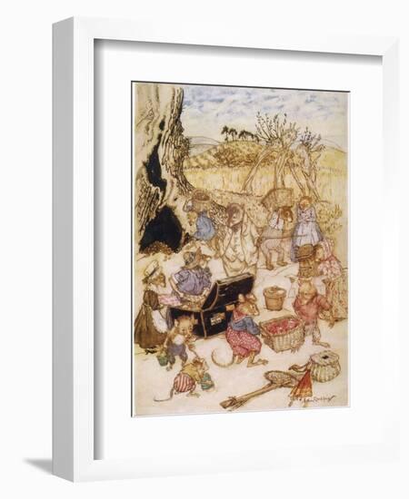 Wind in Willows, Mice-Arthur Rackham-Framed Photographic Print