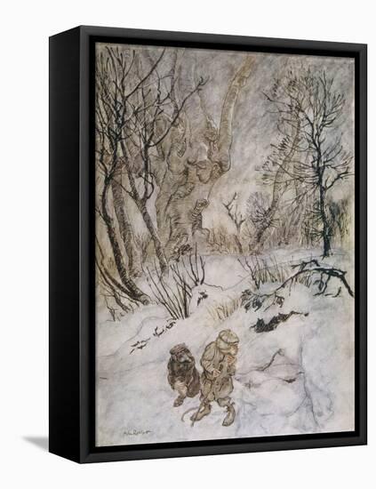Wind in Willows, Rat Snow-Arthur Rackham-Framed Premier Image Canvas