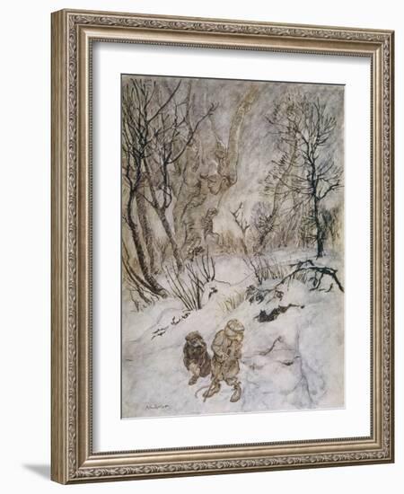 Wind in Willows, Rat Snow-Arthur Rackham-Framed Photographic Print