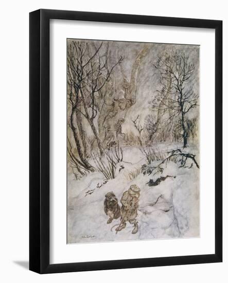 Wind in Willows, Rat Snow-Arthur Rackham-Framed Photographic Print