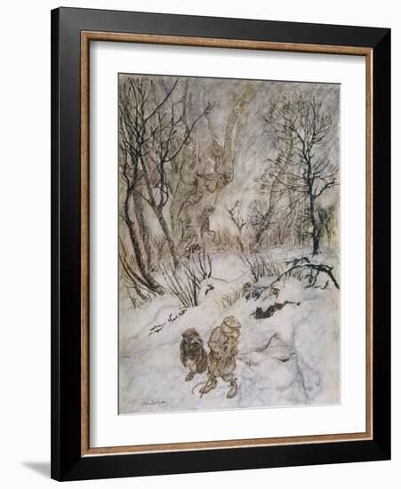 Wind in Willows, Rat Snow-Arthur Rackham-Framed Photographic Print