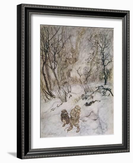 Wind in Willows, Rat Snow-Arthur Rackham-Framed Photographic Print